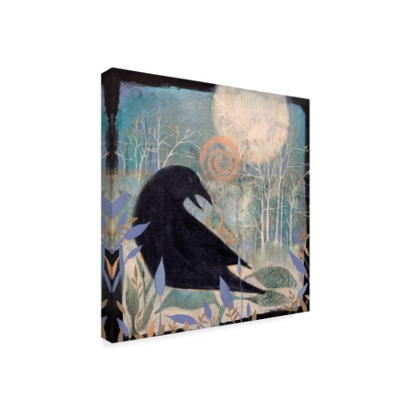 Sue Davis 'Crow And Moon' Canvas Art,24x24